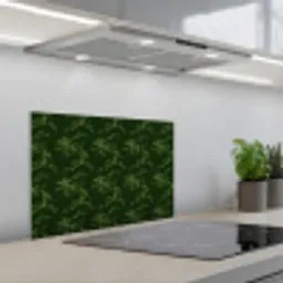 Sierlijk - Bloemen - Groen keuken achterwand spatscherm klein 900 -3d_schuin