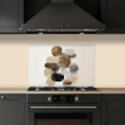 Ovaal - Kleurvlakken - Penseelstreken keuken achterwand spatscherm klein -sfeer1