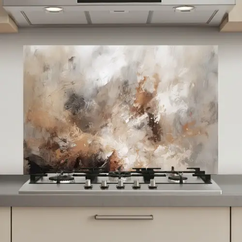 Verf - Abstract - Beige - Kunst keuken achterwand spatscherm klein -3d_website