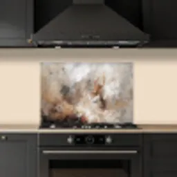 Verf - Abstract - Beige - Kunst keuken achterwand spatscherm klein -sfeer1