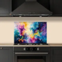 Verf - Kleurrijk - Zwart - Kleuren keuken achterwand spatscherm klein -sfeer1