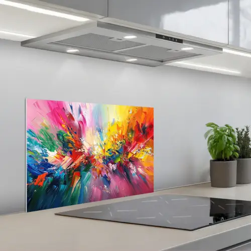 Verf - Kleurrijk - Explosie keuken achterwand spatscherm klein -3d_schuin