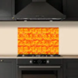 Verf - Oranje - Geel keuken achterwand spatscherm klein 900 -sfeer1