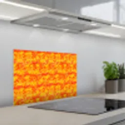 Verf - Oranje - Geel keuken achterwand spatscherm klein 900 -3d_schuin
