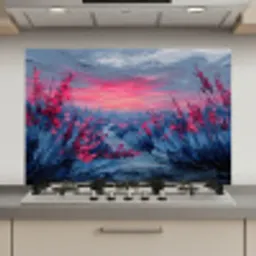 Schilderij - Zonsondergang - Bloemen - Rivier keuken achterwand spatscherm klein -3d_website