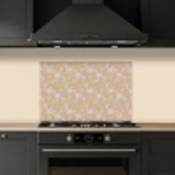 Paisleymotief - Wit - Bloemen - Geel keuken achterwand spatscherm klein 900 -sfeer1
