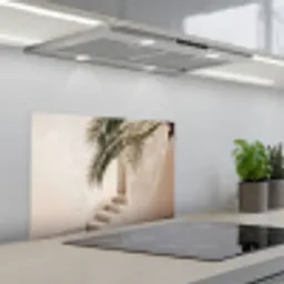 Palmboom - Schaduw - Trap - Beige keuken achterwand spatscherm klein -3d_schuin