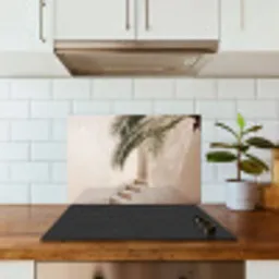 Palmboom - Schaduw - Trap - Beige keuken achterwand spatscherm klein -sfeer2