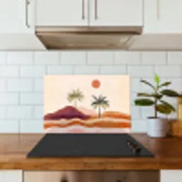 Palmbomen - Abstract - Zon - Heuvels keuken achterwand spatscherm klein -sfeer2