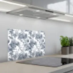 Palmbomen - Jungle - Abstract - Blauw keuken achterwand spatscherm klein 900 -3d_schuin