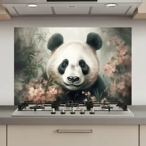 Panda - Dieren - Bloemen - Planten keuken achterwand spatscherm klein -3d_website