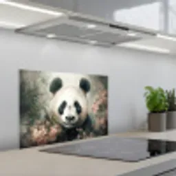 Panda - Dieren - Bloemen - Planten keuken achterwand spatscherm klein -3d_schuin