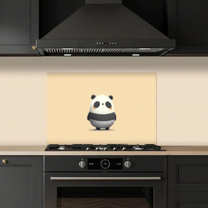 Panda - Beige - Minimalistisch keuken achterwand spatscherm klein -sfeer1