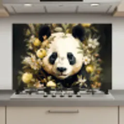 Panda - Pandabeer - Wilde dieren - Natuur - Bloemen keuken achterwand spatscherm klein -3d_website