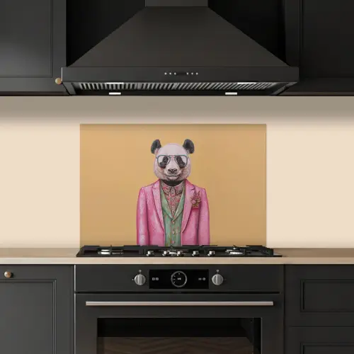 Panda - Pak - Zonnebril - Blauw keuken achterwand spatscherm klein -sfeer1