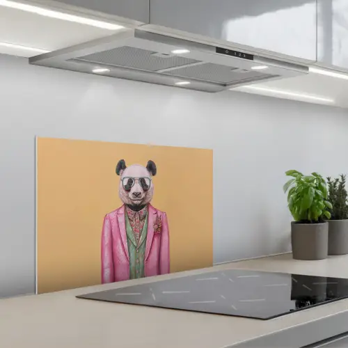 Panda - Pak - Zonnebril - Blauw keuken achterwand spatscherm klein -3d_schuin