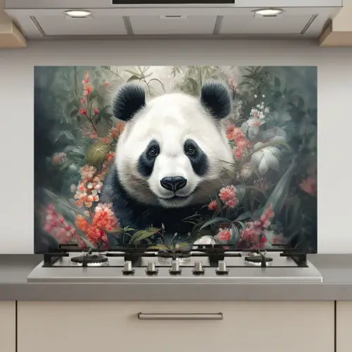Panda - Wilde dieren - Bloemen - Natuur keuken achterwand spatscherm klein -3d_website