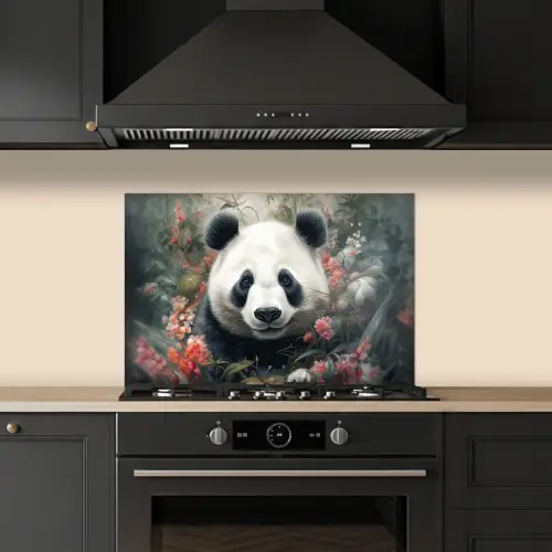 Panda - Wilde dieren - Bloemen - Natuur keuken achterwand spatscherm klein -sfeer1