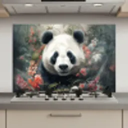 Panda - Wilde dieren - Bloemen - Natuur keuken achterwand spatscherm klein -3d_website