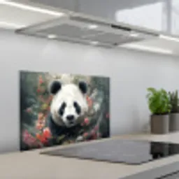 Panda - Wilde dieren - Bloemen - Natuur keuken achterwand spatscherm klein -3d_schuin