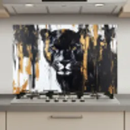 Panter - Zwart - Abstract - Verfstreken keuken achterwand spatscherm klein -3d_website