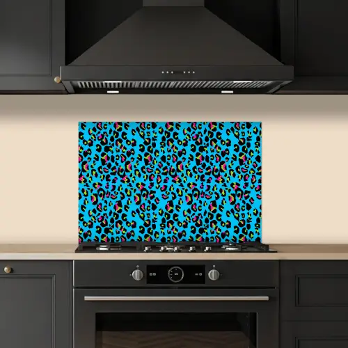 Panter - Blauw - Neon keuken achterwand spatscherm klein 900 -sfeer1