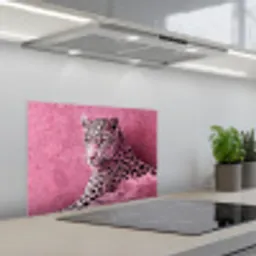 Panter - Luxe - Roze keuken achterwand spatscherm klein -3d_schuin