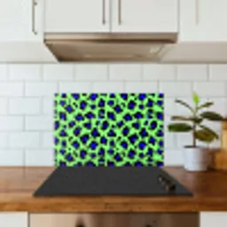 Panterprint - Blauw - Groen keuken achterwand spatscherm klein 900 -sfeer2