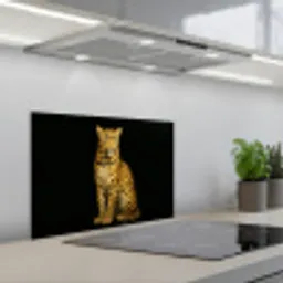 Panter - Realistisch - Bruin keuken achterwand spatscherm klein -3d_schuin