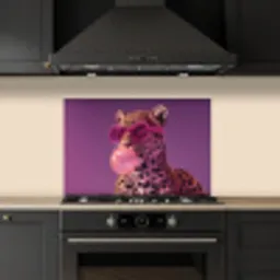 Panter - Zonnebril - Kauwgombel - Roze keuken achterwand spatscherm klein -sfeer1