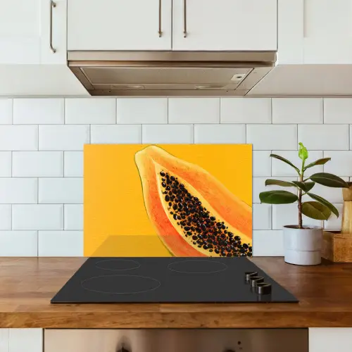 Papaja - Oranje - Topisch keuken achterwand spatscherm klein -sfeer2