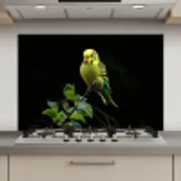 Parkiet - Tak - Bladeren - Geel keuken achterwand spatscherm klein -3d_website