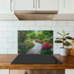 Park - Bloemen - Tuin keuken achterwand spatscherm klein -sfeer2