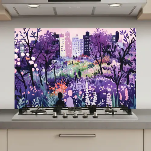Park - Bomen - Bloemen - Gebouwen keuken achterwand spatscherm klein -3d_website