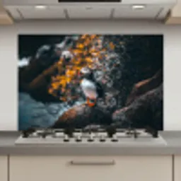 Papegaai - Vogel - Rots - Wit keuken achterwand spatscherm klein -3d_website