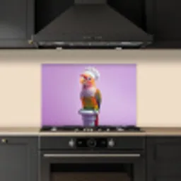 Papegaai - Koksmuts - Pilaar - Vogel keuken achterwand spatscherm klein -sfeer1