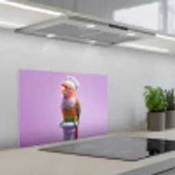 Papegaai - Koksmuts - Pilaar - Vogel keuken achterwand spatscherm klein -3d_schuin