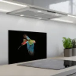 Papegaai - Kleurrijk - Vleugels - Sierlijk keuken achterwand spatscherm klein -3d_schuin