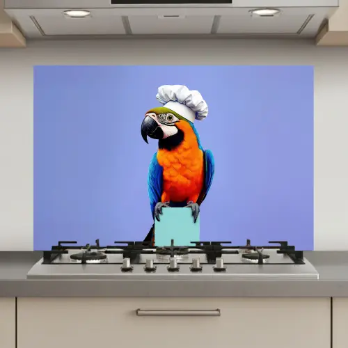 Papegaai - Koksmuts - Vogel - Leuk keuken achterwand spatscherm klein -3d_website