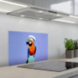 Papegaai - Koksmuts - Vogel - Leuk keuken achterwand spatscherm klein -3d_schuin