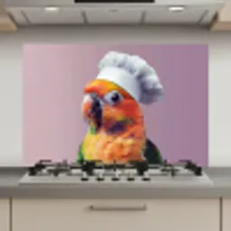 Papegaai - Koksmuts - Nieuwsgierig - Vogel keuken achterwand spatscherm klein -3d_website