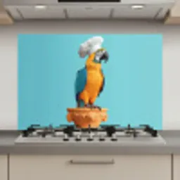 Papegaai - Koksmuts - Grappig - Vogel keuken achterwand spatscherm klein -3d_website