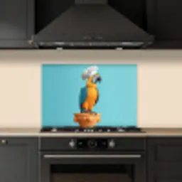 Papegaai - Koksmuts - Grappig - Vogel keuken achterwand spatscherm klein -sfeer1