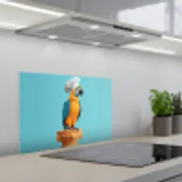 Papegaai - Koksmuts - Grappig - Vogel keuken achterwand spatscherm klein -3d_schuin