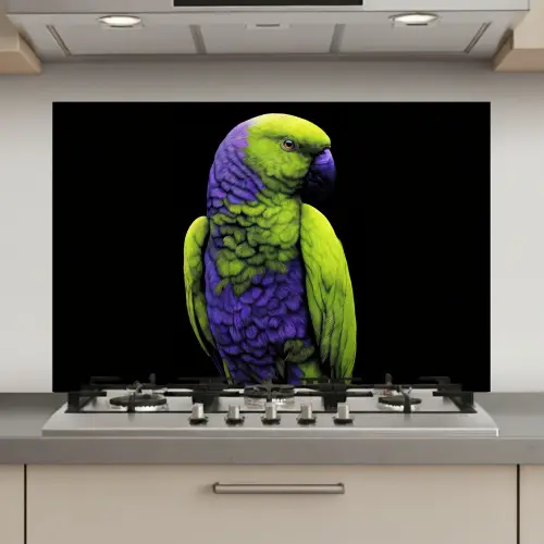 Papegaai - Veren - Opvallend - Groen keuken achterwand spatscherm klein -3d_website