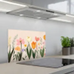 Pasteltinten - Bloemen - Illustratie keuken achterwand spatscherm klein -3d_schuin