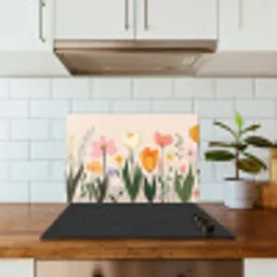 Pasteltinten - Bloemen - Illustratie keuken achterwand spatscherm klein -sfeer2
