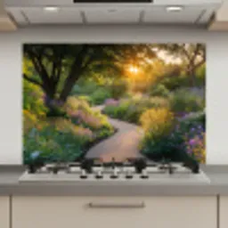 Pad - Bloemen - Park keuken achterwand spatscherm klein -3d_website
