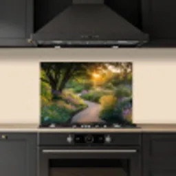 Pad - Bloemen - Park keuken achterwand spatscherm klein -sfeer1