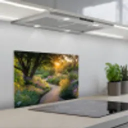 Pad - Bloemen - Park keuken achterwand spatscherm klein -3d_schuin